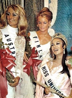 Miss Gloria Diaz (seated) won the first Miss Universe crown for the Philippines, 1969