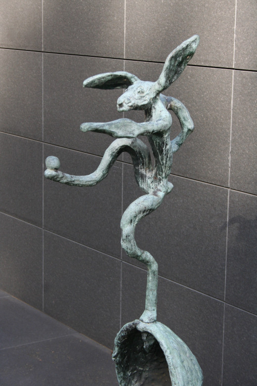 Rabbit sculpture outside art museum in Baden Baden, Germany