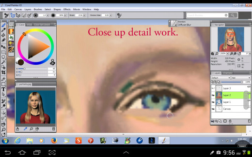 Detail work on the Eyes.