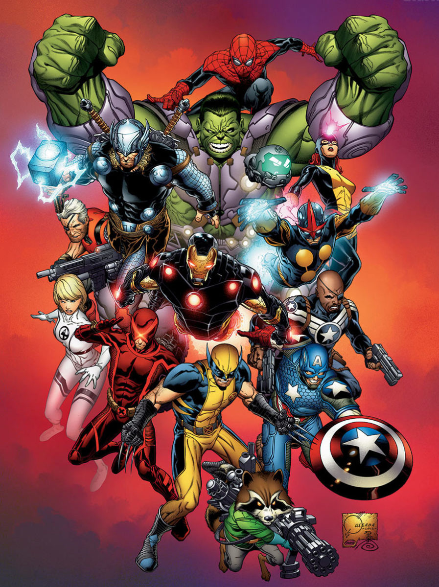 Algunos de los héroes más famosos de Marvel.