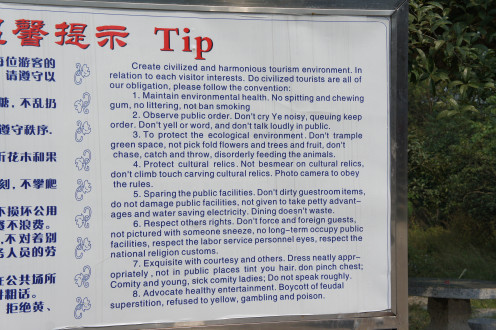 Tips for creating civilised and harmonious tourist environment.