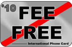 Fee Free phone card by Speedypin