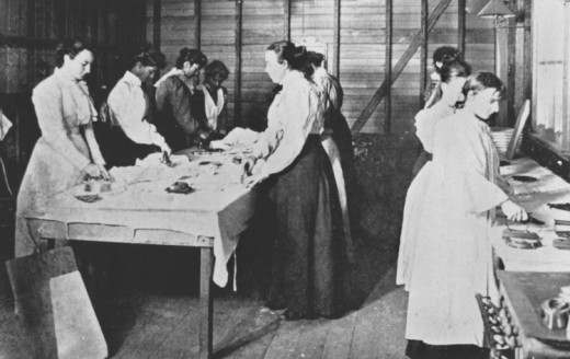 Before the war, women mainly worked in the domestic sector.