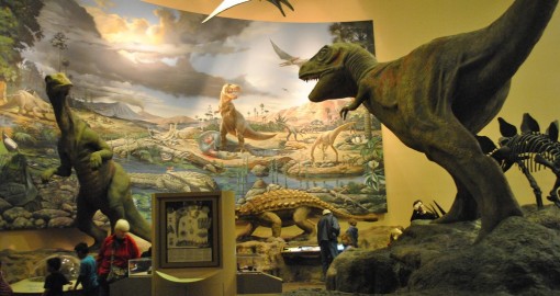 An incredible collection of prehistoric sculptures inside and outside of the Museum