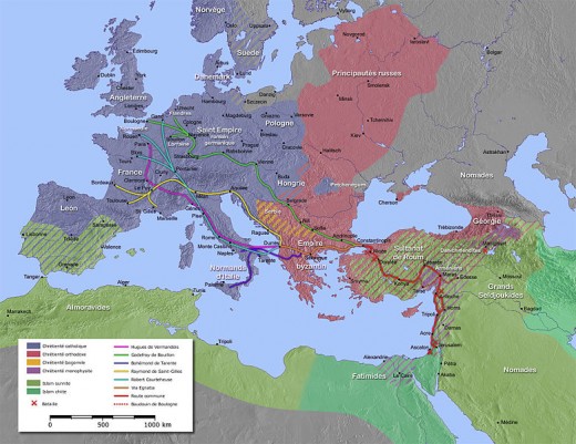 Map of the First Crusade