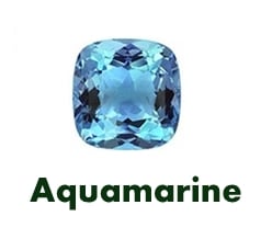 Aquamarine Gemstone is the birthstone for March. This is the wedding anniversary gem for the 16th and 19th year of marriage.