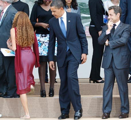 Love this photo of President Obama. What is he actually looking at? Hmmm.