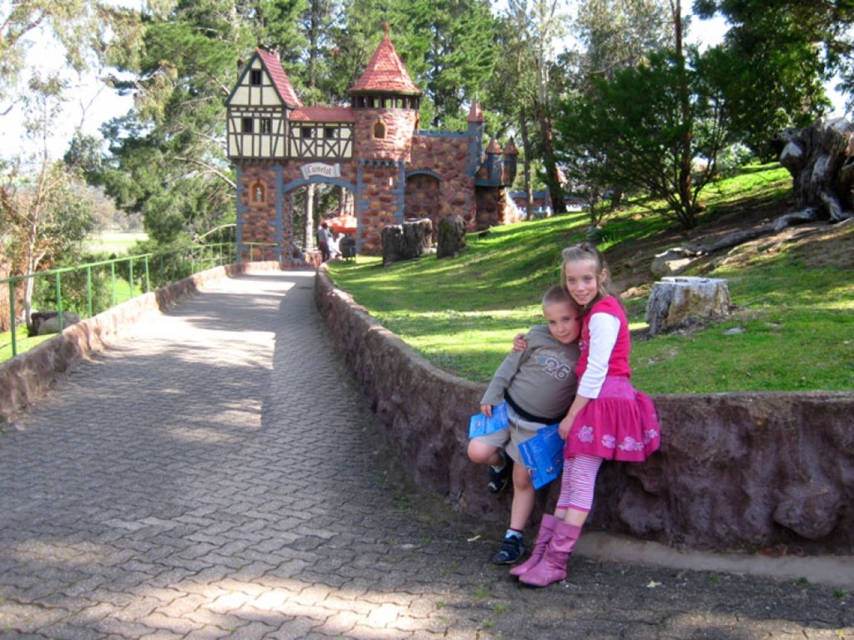 The entrance to Camelot Playground, where the kids can be kept busy for HOURS! 