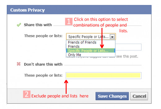 Facebook Custom Privacy Dialog Box