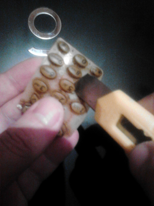 Start cutting the #5 taste - carefully. Take care of your fingers.