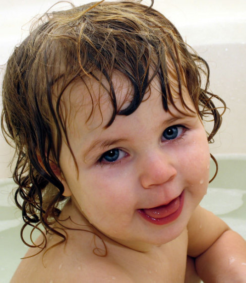 Infant- taking- a- bath