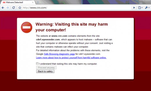 Malware-flagged website