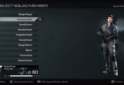 The Squad screen is where you setup your soldier(s) and their loadout