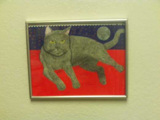 Frame drawing of Irina the cat.
