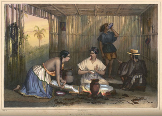 Tortilla production in Mexico in 1836.