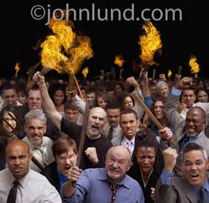 a herd of angry humans