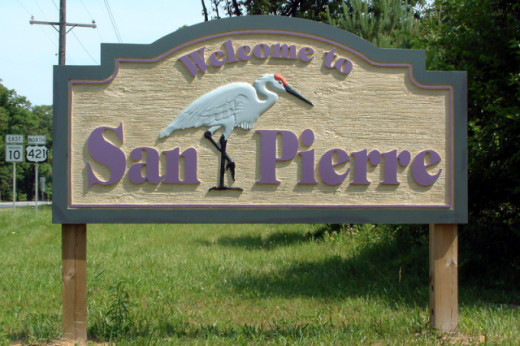 The nearby town of San Pierre has adopted the sandhill crane as its symbol