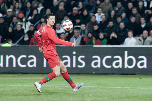 Cristiano Ronaldo playing for Portugal