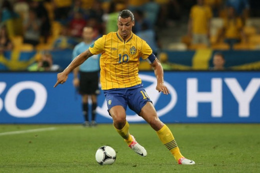 Zlatan Ibrahimovic playing for Sweden