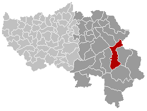 Map location of the municipality of Waimes in Liège province, Belgium 