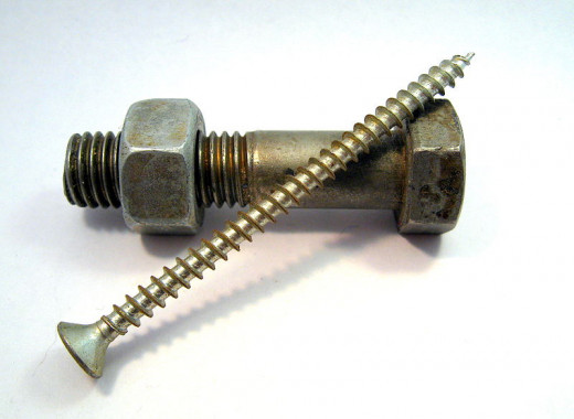 Screws and bolts are used everywhere to keep things joined together.