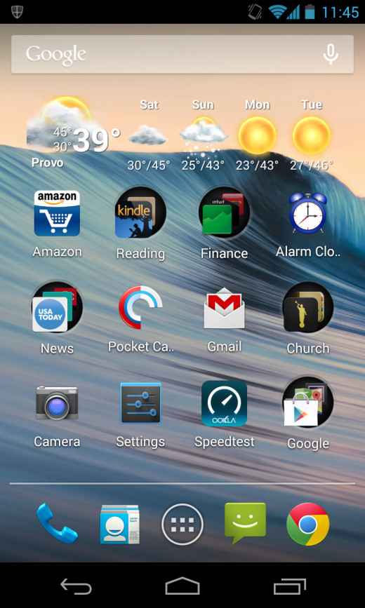 My Nexus 4 home screen.
