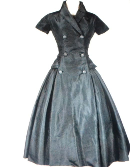Dior black silk faille cocktail dress