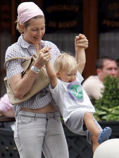 kelly playing with her son