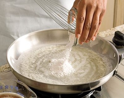Step 2: Add your flour to your pan and whisk together