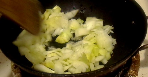 Add chopped onions for frying