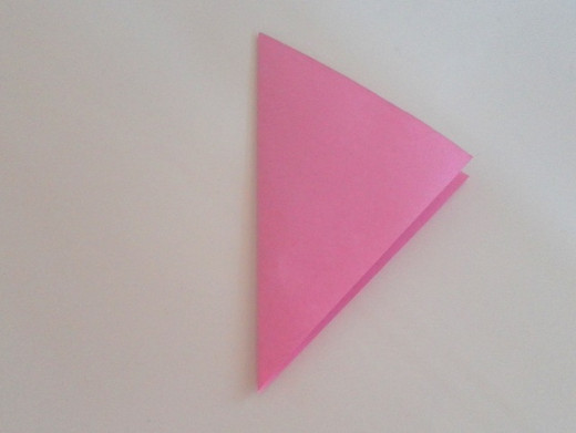 To make a crease pattern on the paper, fold the paper in half to make a vertical crease.