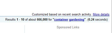 google targeted search result