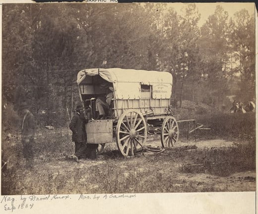 a miltary type wagon from Civil War era.