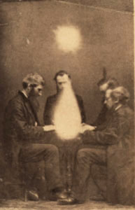 A seance conducted by a medium.