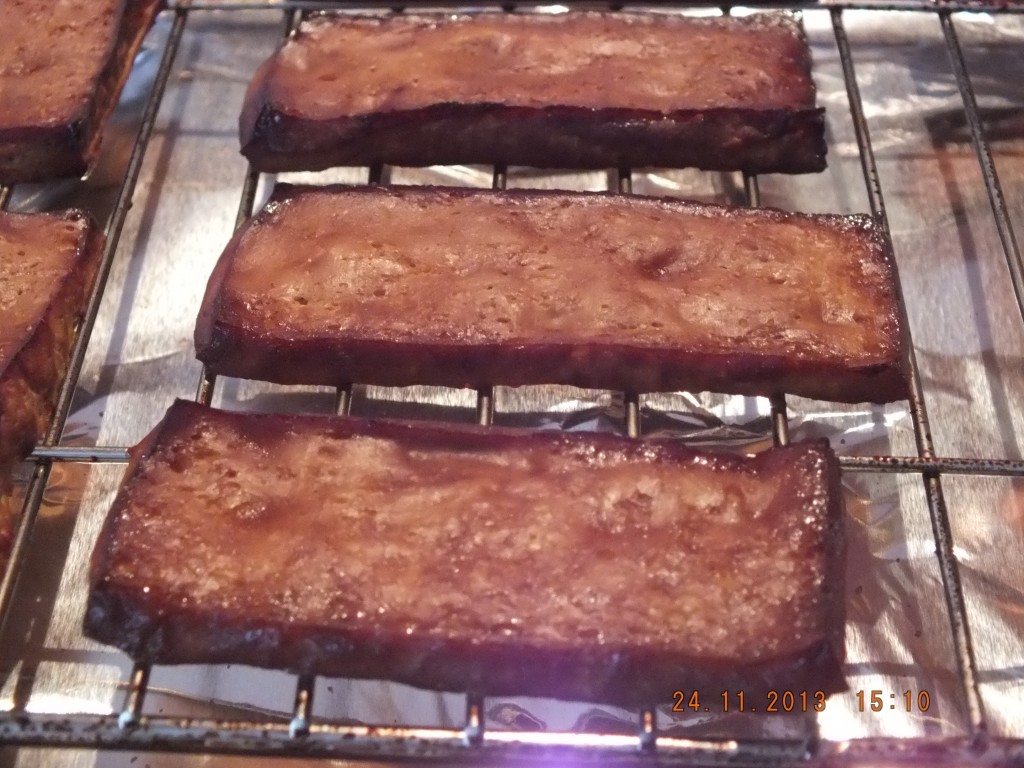 GlutenFree smoked tofu with saffron salt