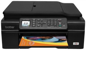 Even an under $100 all-in-one option like the Brother MFCJ50DW inkjet printer is loaded with features. Black replacement cartridges can be found for under $6.