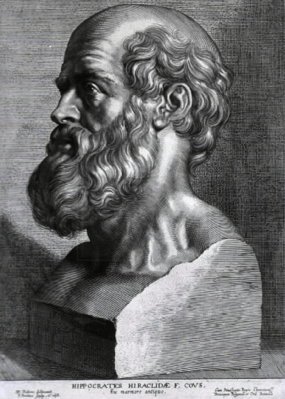 Hippocrates, engraving by Peter Paul Rubens, 1638 PD-US via wikipedia