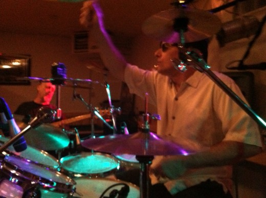 Jim Watkins on the drum kit