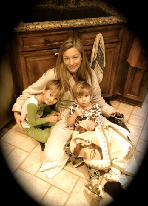 Sometimes quality time is just sitting on the kitchen floor together on a lazy Saturday morning.