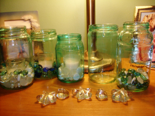 A variety of jar types makes for an interesting display.