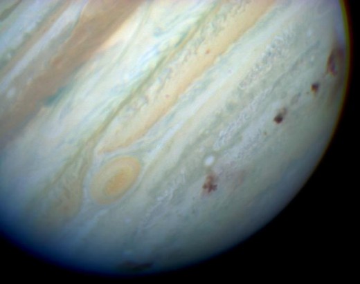 Comet Shoe Maker-Levy Impact Scars on Jupiter