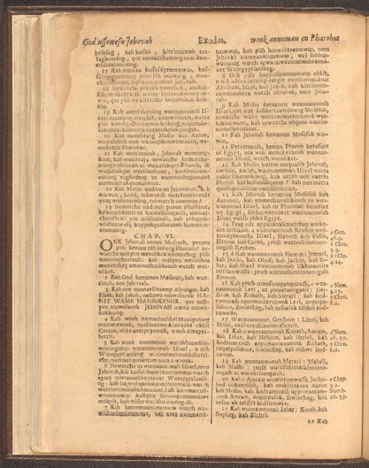 A page from the Eliot Bible