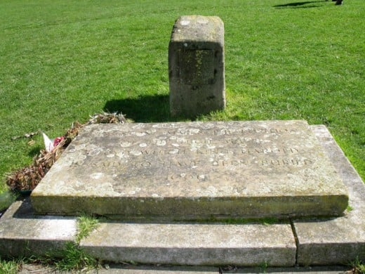Harold's tomb, once behind or close to the high altar of the church - later part of the church fabric reduced in Henry VIII's reign 