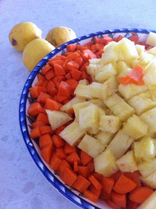 Peel the skins & cut to pieces.