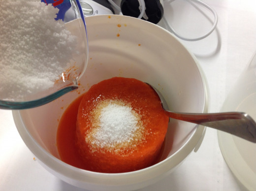 Add LYE slowly while stirring.