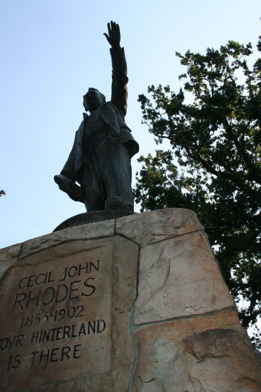 Cecil John Rhodes proclaiming that "your hinterland is there!"