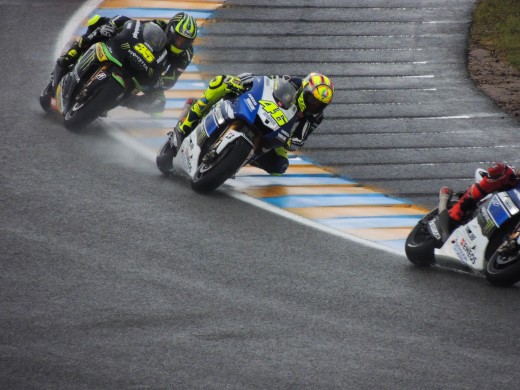 MotoGP: Valentino Rossi no. 46 and Cal Crutchlow no. 35 at the French Grand Prix, Le Mans in 2013.