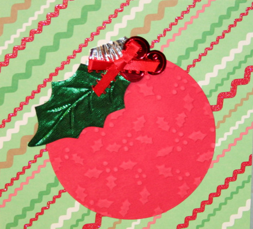 Handmade Christmas card using Christmas tree ornament for inspiration.