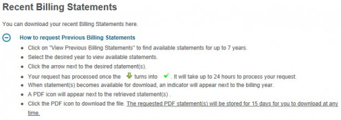 Here are the steps needed to download previous billing statements.