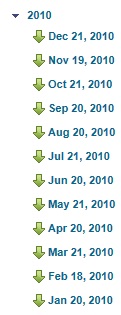 The green arrow signifies that you must click on the item, and wait 24 hours to retrieve the billing statement
